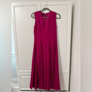Carolina Herrera Sleeveless Midi Dress Size 2 Fuchsia Pink